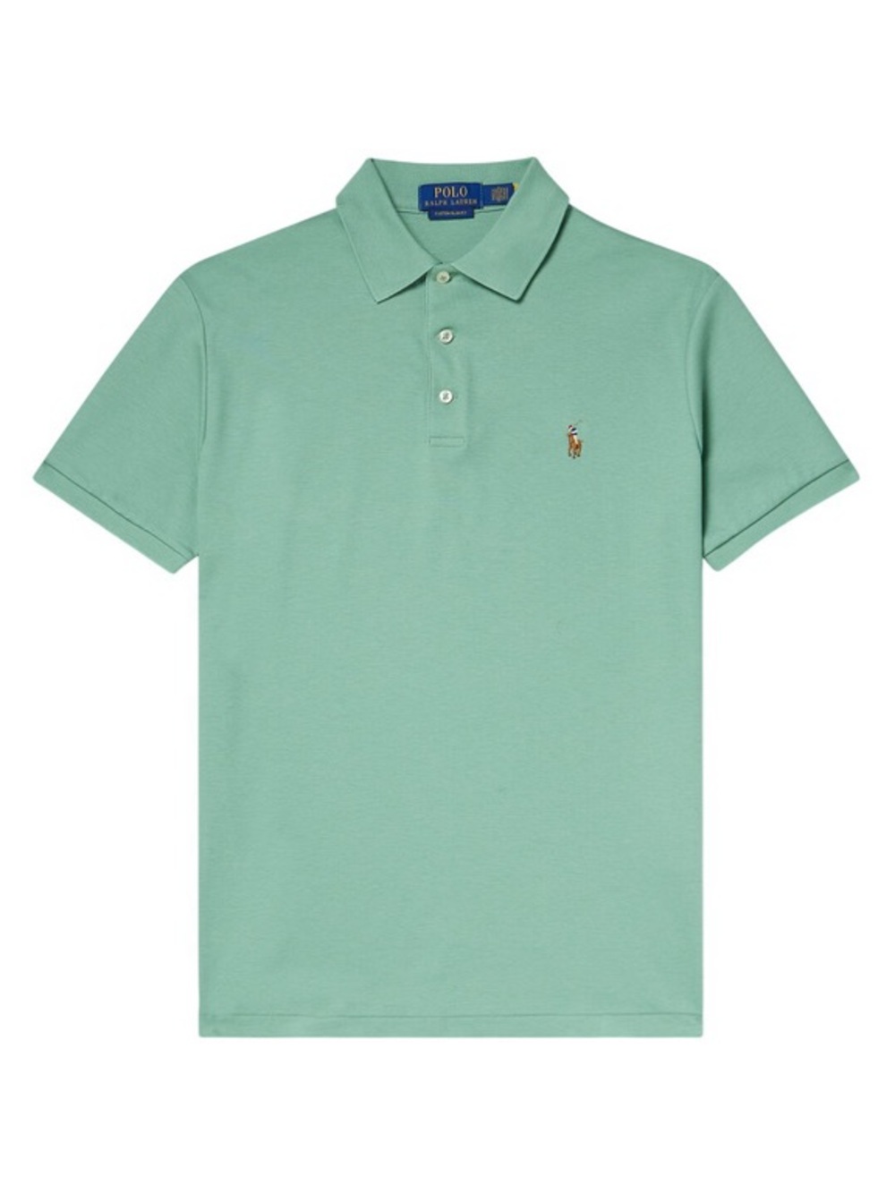 Polo by Ralph Lauren Seafoam Green Short Sleeve Polo Shirt Sz L Multicolor Pony - Picture 1 of 10